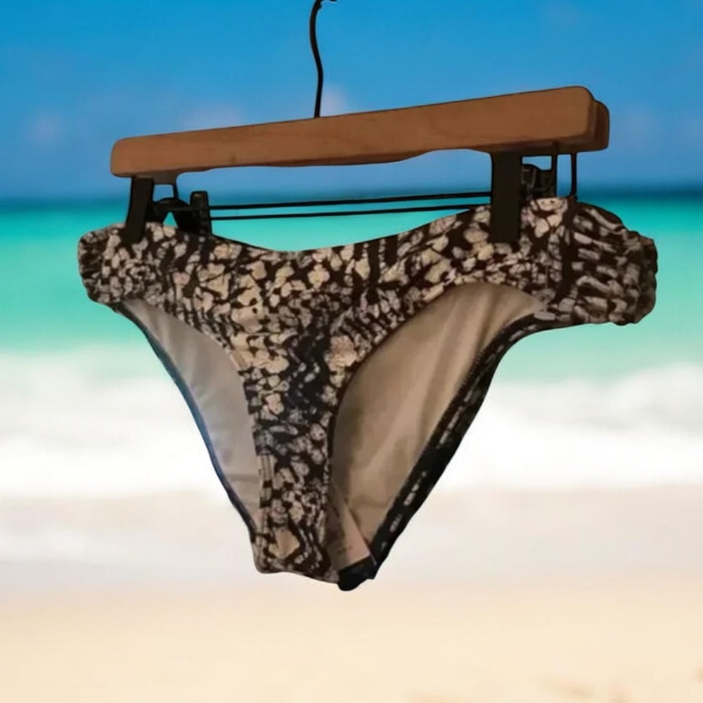 Billabong Black and Cream Printed Bikini Bottoms